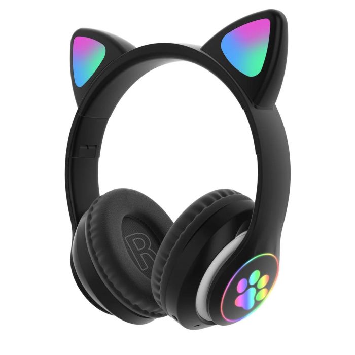 Бездротові навушники з котячими вушками CAT STN-28 безпровідні навушники з мікрофоном Чорний