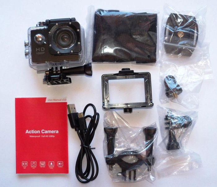 Екшн камера налобні водонепроникна A7 Sports Cam HD 1080p для підводної зйомки блакитна
