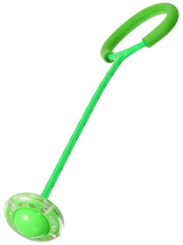 Скакалка що світиться крутилка з коліщатком на одну ногу Нейроскакалка Зелена