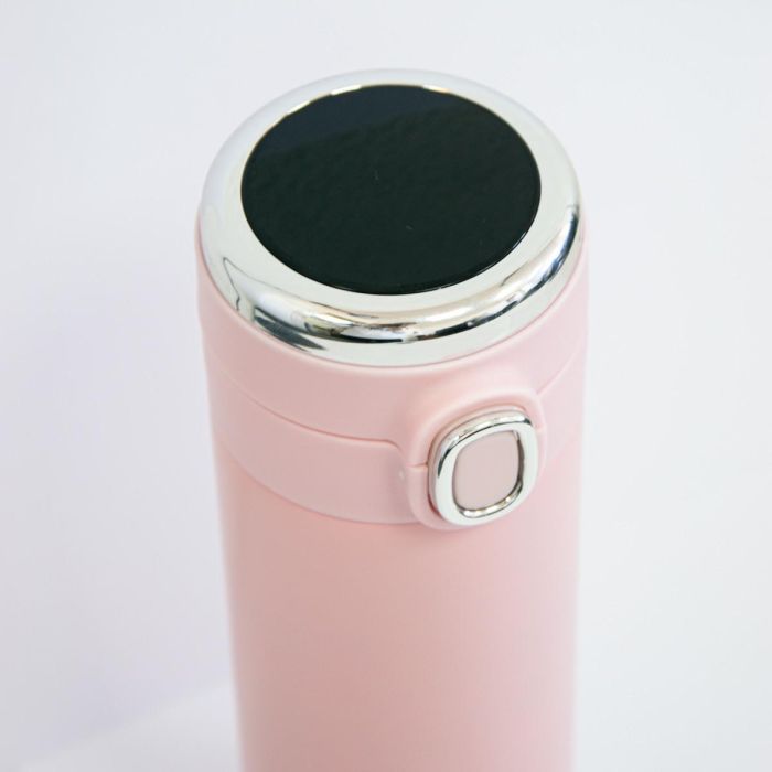 Термочашка для кави Vacuum cup на 420 мл Рожева кружка термос з індикатором температури - термокружка