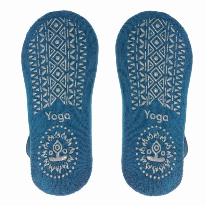 Шкарпетки для йоги сліди Сині носочки для йоги та пілатесу з антиковзким покриттям Yoga socks 35-38 р.