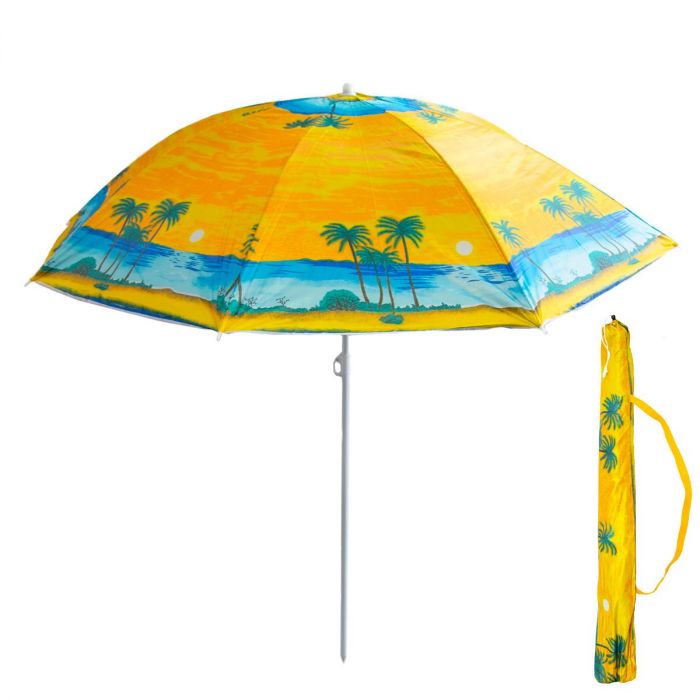 Парасолька с захистом от UV-променів Stenson 1.8 м прінт Пальми зонтик для пляжа