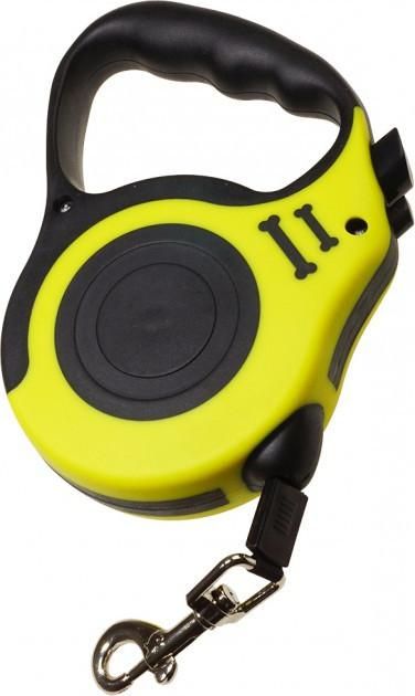 Повідець рулетка для собак Retractable Dog Leash SJ-188-5M чорно-жовтий поводок для собак 5 метрів