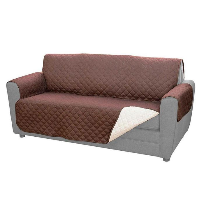 Покривало на диван 170х125 см двостороннє Couch Coat Коричневий накидка на меблі