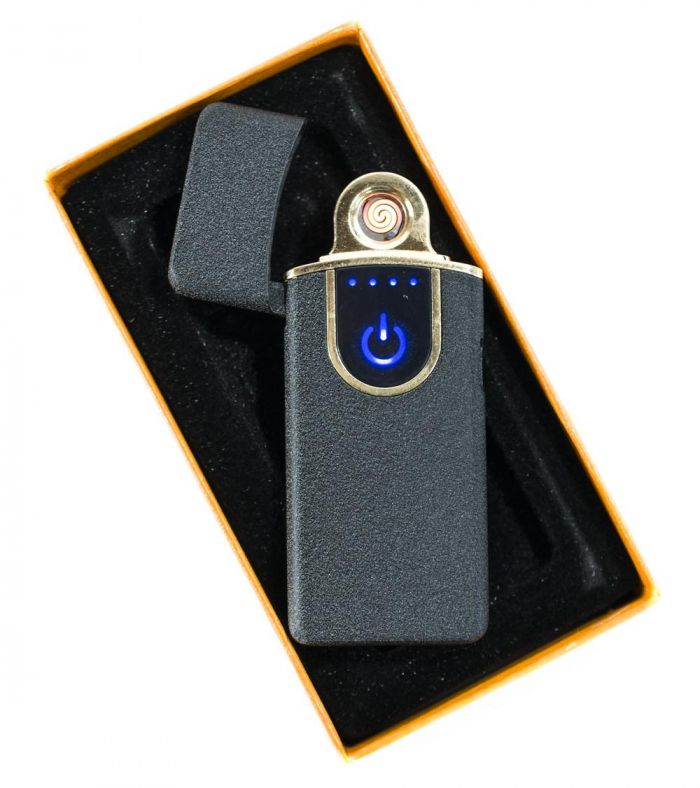 Електрозапальничка спіральна акумуляторна Classic Fashionable Сіра Матова USB запальничка 6746