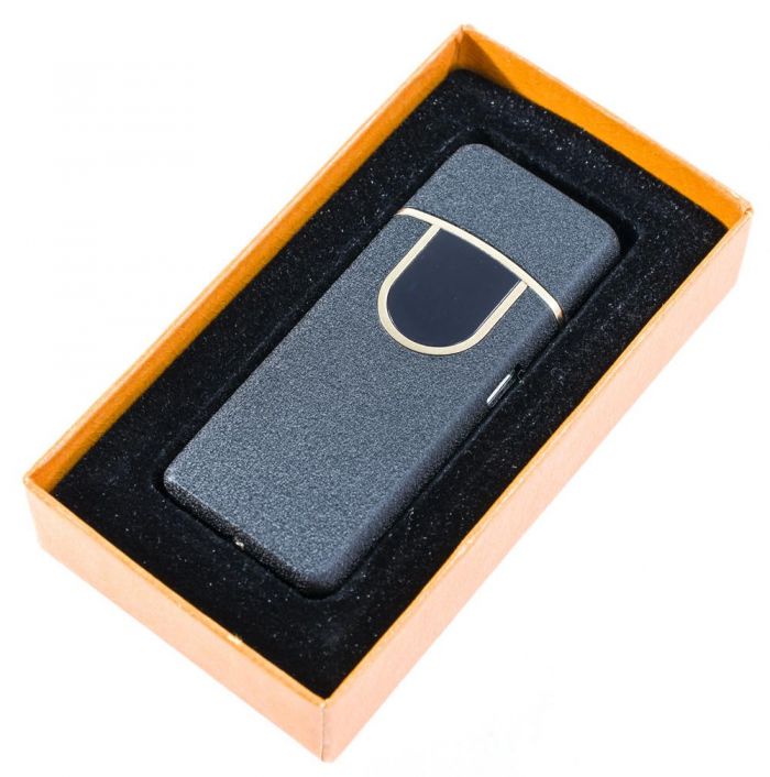 Електрозапальничка спіральна акумуляторна Classic Fashionable Сіра Матова USB запальничка 6746