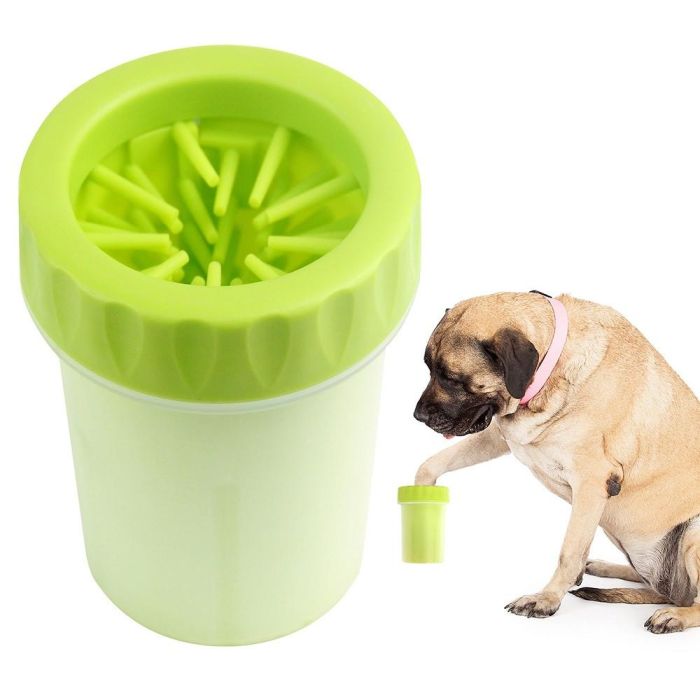 Стакан для миття лап собакам Soft Gentle Silicone Bristles зелений 0490 лапомойка лапомойка для собак