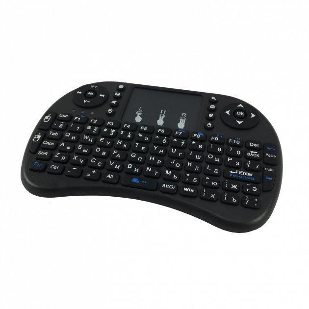 Бездротова міні клавіатура з тачпадом Rii mini I8 Чорна міні клавіатура для комп'ютера смарт тв