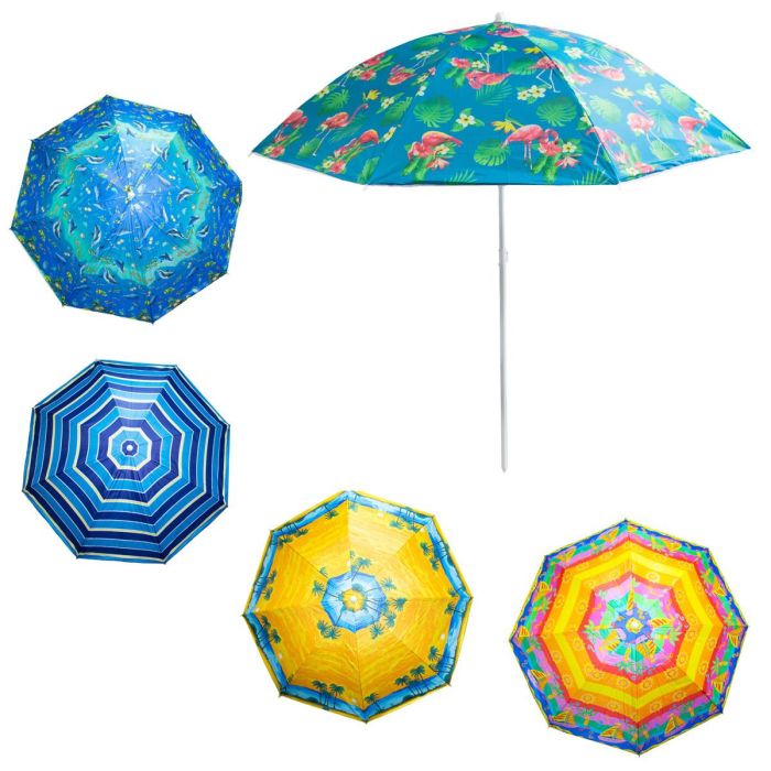 Велика парасоля з УФ захистом Stenson 1.8 м Фламінго сонцезахисна парасолька пляжна зонт от солнца