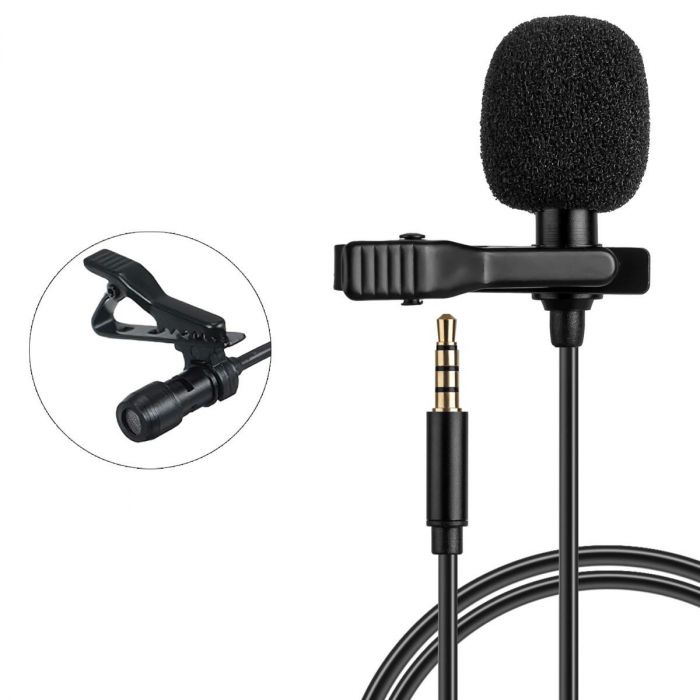 Петличка для смартфона Lavalier microphone HSX-M01 Чорний петличний мікрофон петелька зовнішній 1.5м