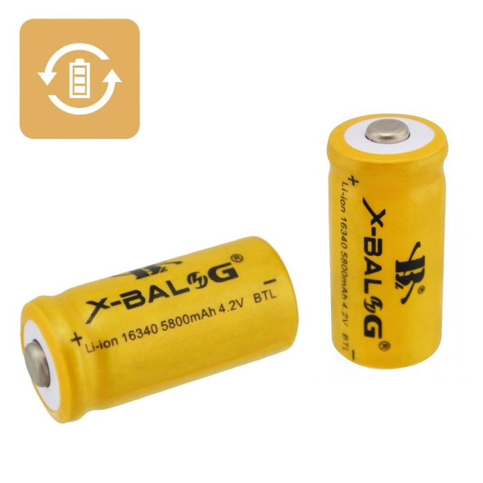 Акумуляторні батарейки X-Balog 16340 5800mAh 4 2V CR123 Li-Ion літій іонний акумулятор для фонарика