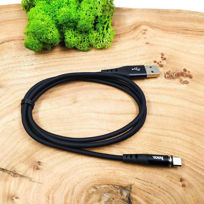 Магнітний кабель для заряджання телефону Hoco X60 Micro USB чорний шнур для заряджання USB - Micro USB