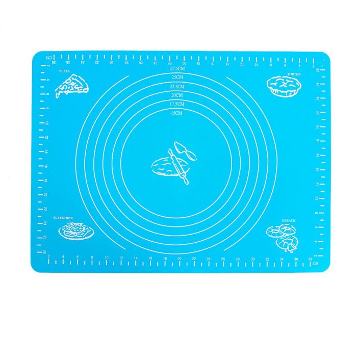 Силіконовий килимок для розкочування тіста 30х40 см Блакитний килимок для випічки ссиликоновый коврик