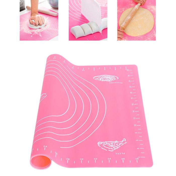Силіконовий килимок для випічки Рожевий 30х40 см килимок для розкочування тіста силіконовий з розміткою