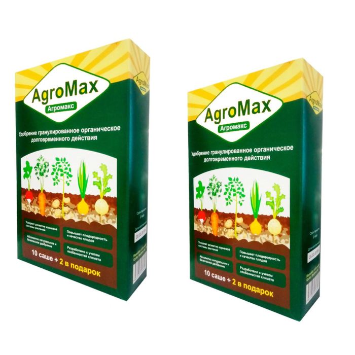 Добриво Агромакс Agromax Комплект 2 уп./ 24 саше Універсальне біодобриво до і після посадки удобрение