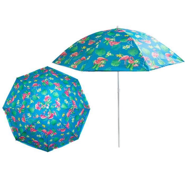Велика парасоля з УФ захистом Stenson 1.8 м Фламінго сонцезахисна парасолька пляжна зонт от солнца