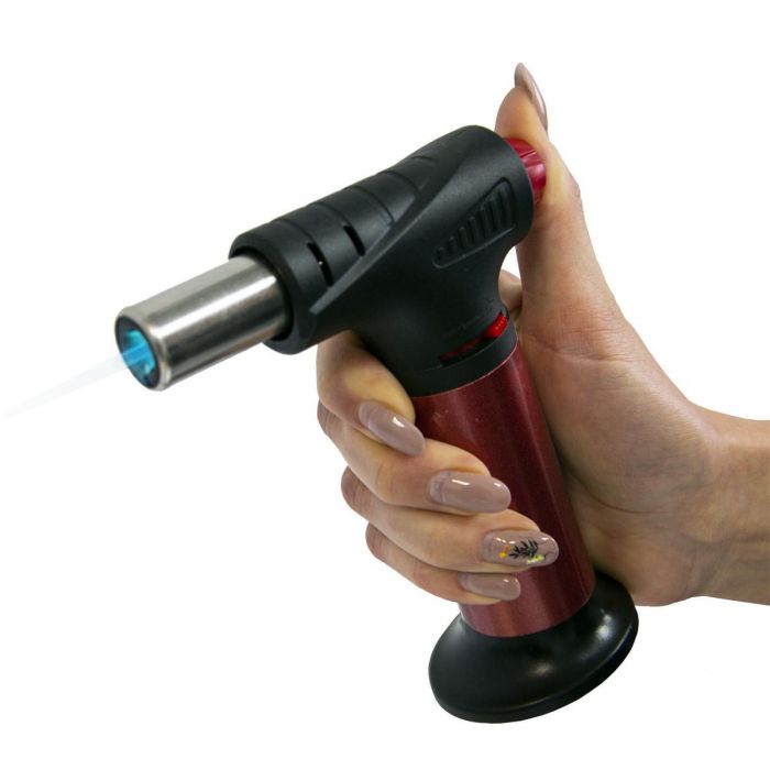 Портативна газова горілка з балоном Multi-Function Lighter QL-016 Бордова газовий пальник кулінарний фломбер