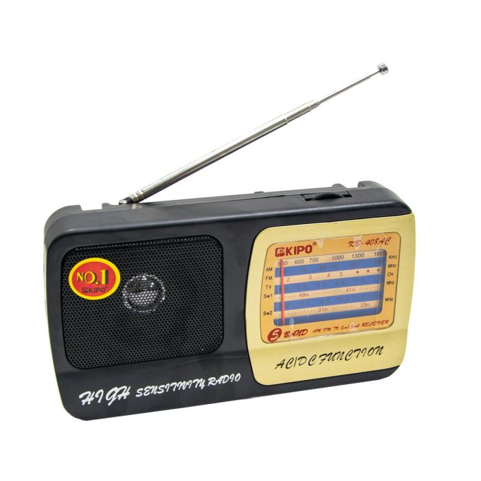 Міні радіоприймач FM/TV/AM/SW1-2 Kipo KB-308AC Чорний радіоприймач на кухню радиоприемник фм