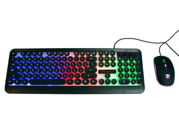 Комп'ютерна клавіатура що світиться + геймерська ігрова миша з підсвіткою HK3970 мишка для комп'ютера ПК
