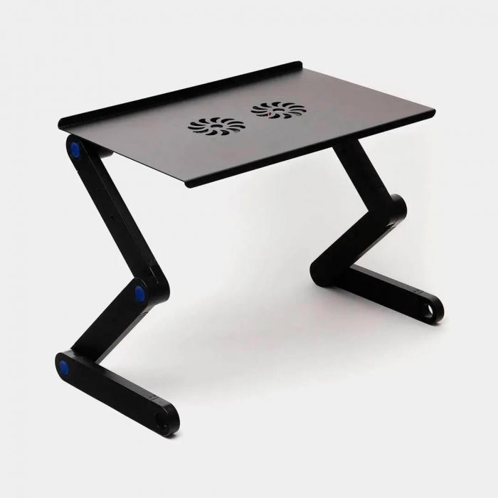 Охолоджувальна підставка для ноутбука Laptop table T6 Чорний столик трансформер для ноутбука в ліжко