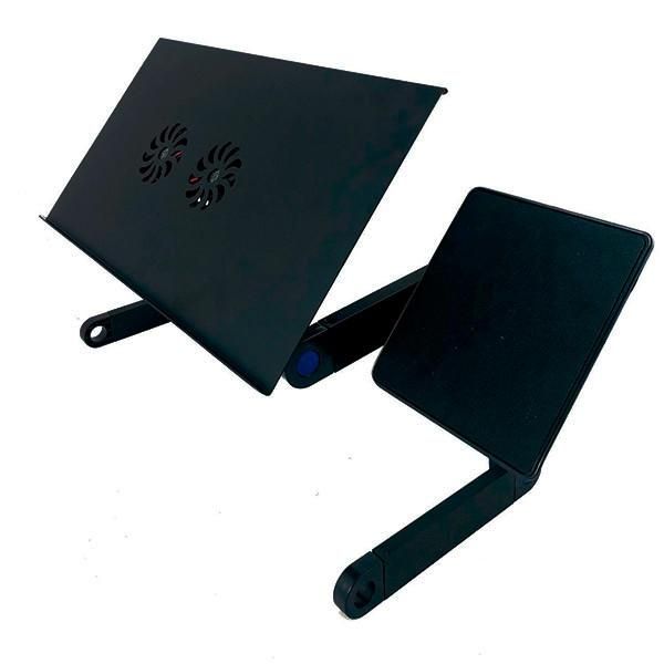 Охолоджувальна підставка для ноутбука Laptop table T6 Чорний столик трансформер для ноутбука в ліжко