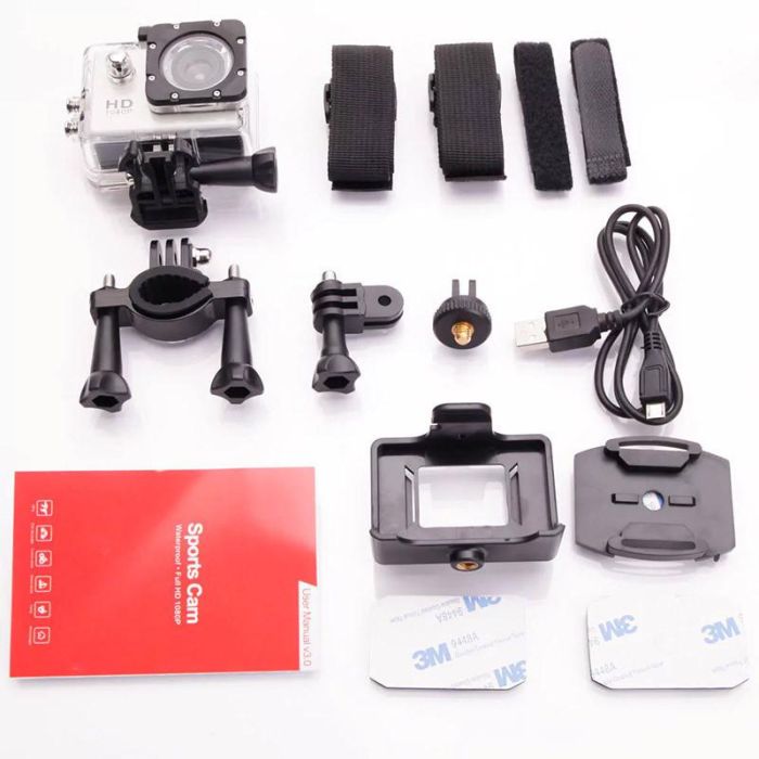Екшн камера налобні водонепроникна A7 Sports Cam HD 1080p для підводної зйомки блакитна
