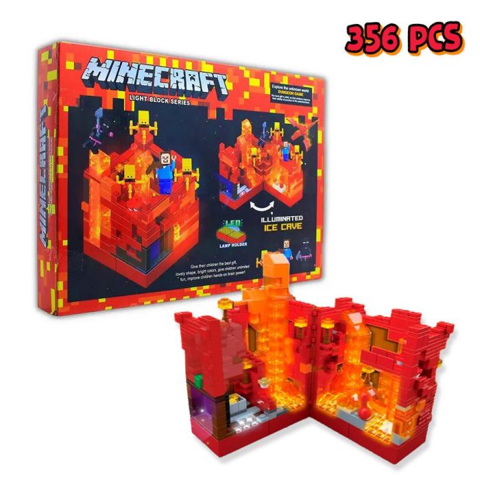 Майнкрафт конструктор для хлопчика Підземелля Червоний 356 ел. Minecraft конструктор з підсвіткою