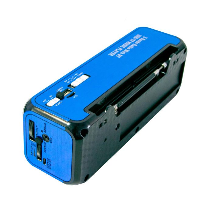 ФМ радіоприймач Golon RX-BT22 BT Синя портативна колонка блютуз радіо бокс з USB/TF та ліхтариком
