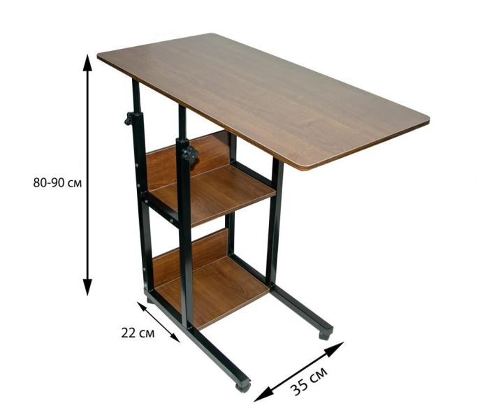 Приліжковий столик на коліщатках для ноутбука модель В22 маленький журнальний столик журнальный столик