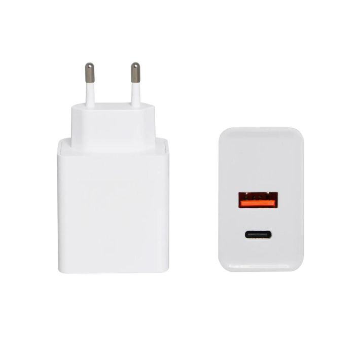 Зарядний пристрій 220V USB/TYPE-C Білий адаптер для заряджання блок живлення для телефону
