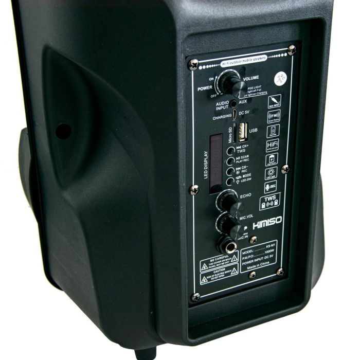 Радіо колонка з підсвіткоюKimiso KS-M1 Hi-Fi FM Червона колонка з мікрофоном акустика з пультом USB+TF