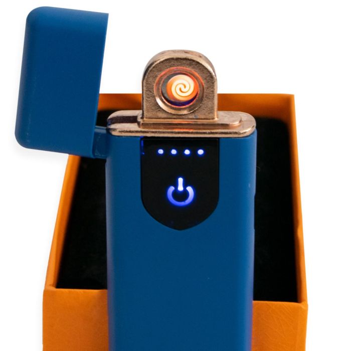 Електронна спіральна запальничка USB ZGP ABS Синя багаторазова запальничка з юсб зарядкою юсб зажигалка