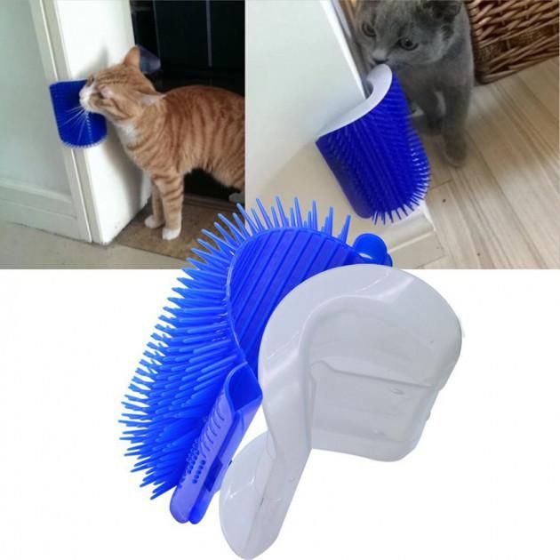 Щітка для котів Cat It - Self groomer Синя масажер-чесалка для кота кутова массажер чесалка для котов