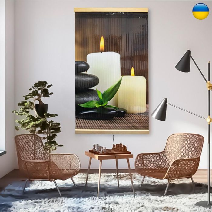 Електричний обігрівач картина СамеТо Свечи и камни 400W 100х57см плівковий обігрівач на стіну
