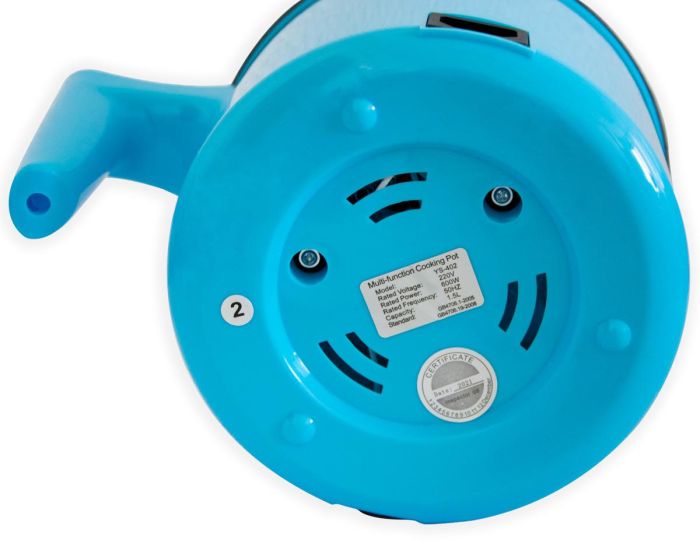 Каструля з підігрівом Cooking Pot YS-402 600W Блакитна дорожня електрокаструля на 1.5 л электрокастрюля