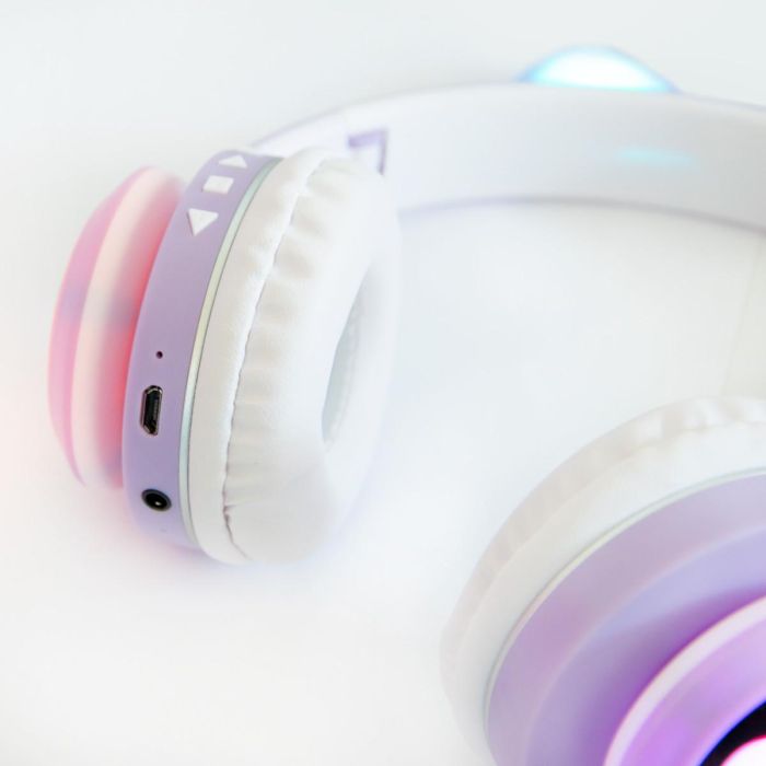 Безпровідні навушники для дітей Cat ear headphones VZV-23M Фіолетові навушники з вушками блютуз наушники