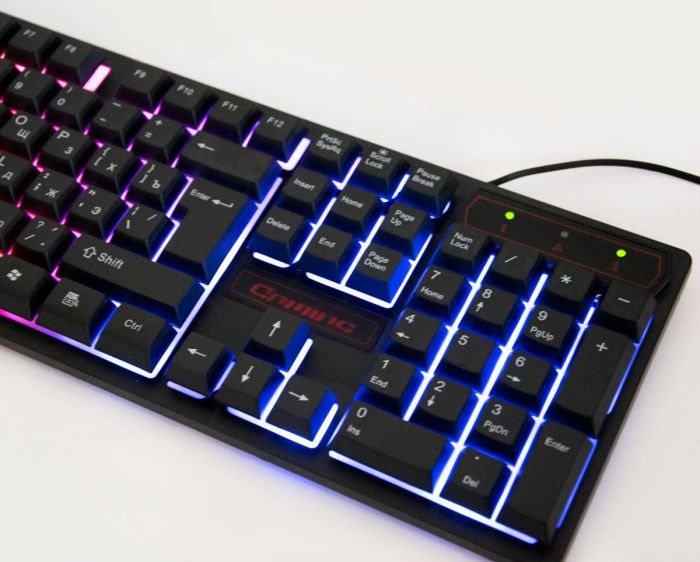 Ігрова клавіатура з підсвіткою та мишка Landslides KR-6300TZ Чорний різнокольорова клавіатура і миша