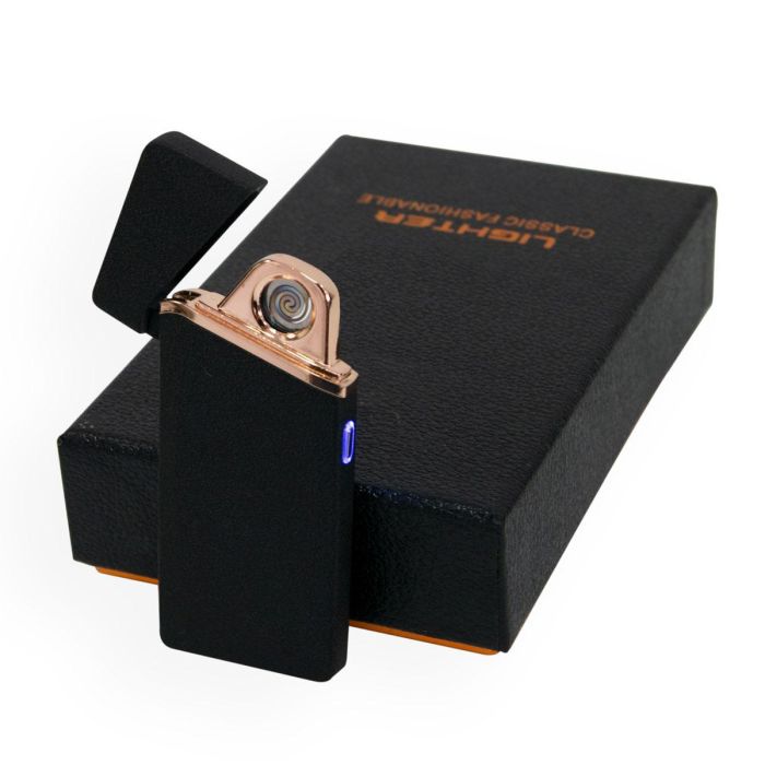 Електро запальничка спіральна Lighter USB - ZC110 Чорна матова електронна запальничка на подарунок юсб