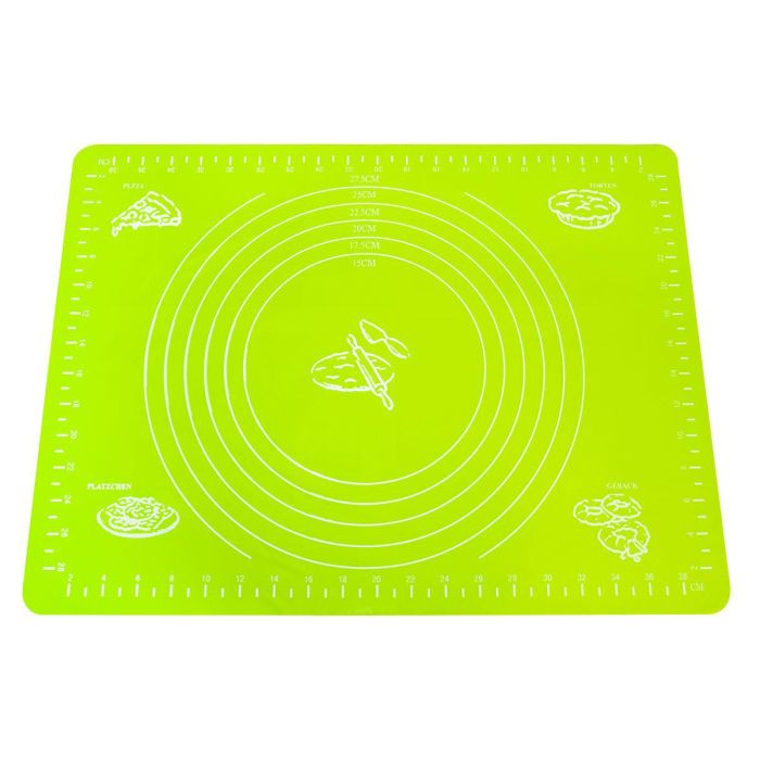 Силіконовий килимок для випічки 30х40 см Зелений килимок для тіста з розміткою силиконовый коврик