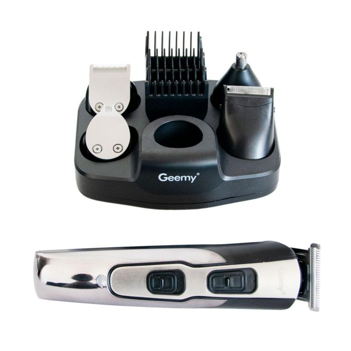 Машинка для стрижки акумуляторна 10в1 Geemy GM-592 Чорний/срібло трімер для бороди бритва для бороды