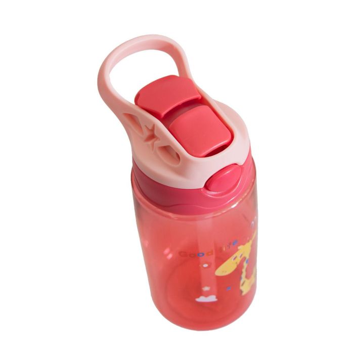 Пляшка для води з трубочкою пластикова Baby bottle LB400 500ml Червона пляшка для води