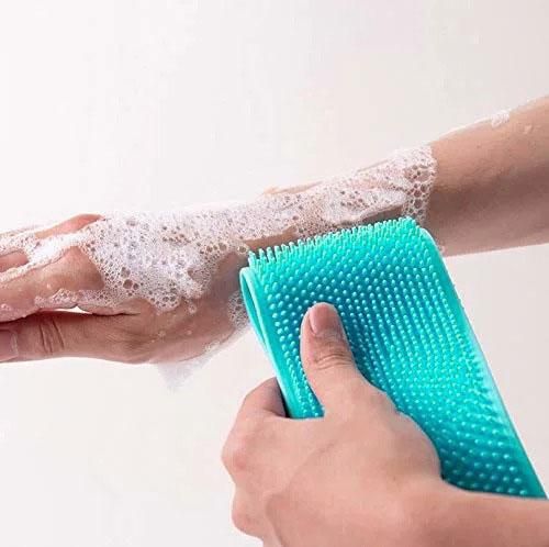 Мочалка для душу силіконова Silica gel bath towel Бірюзова щітка масажна для тіла мочалка для тела