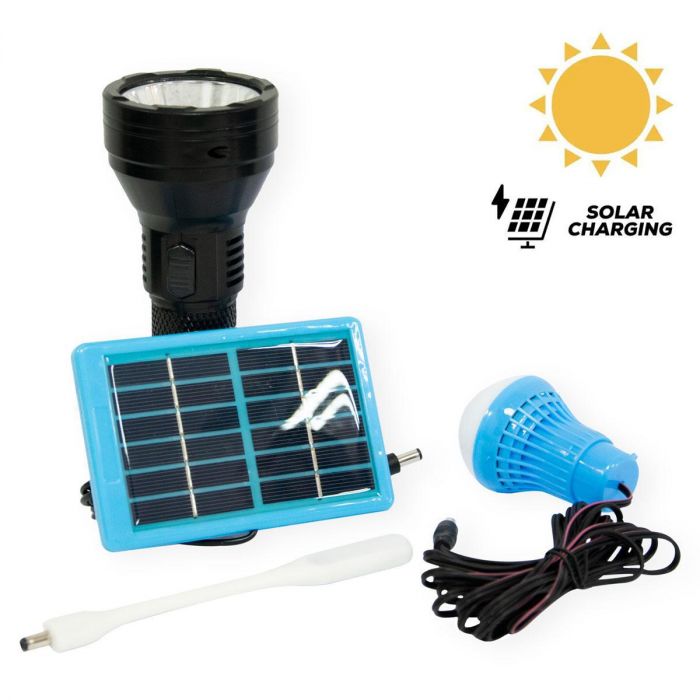 Світлодіодний ліхтарик ручний на сонячній батареї акумуляторний + лампа ліхтар/лампочка світлодіодна YW-038