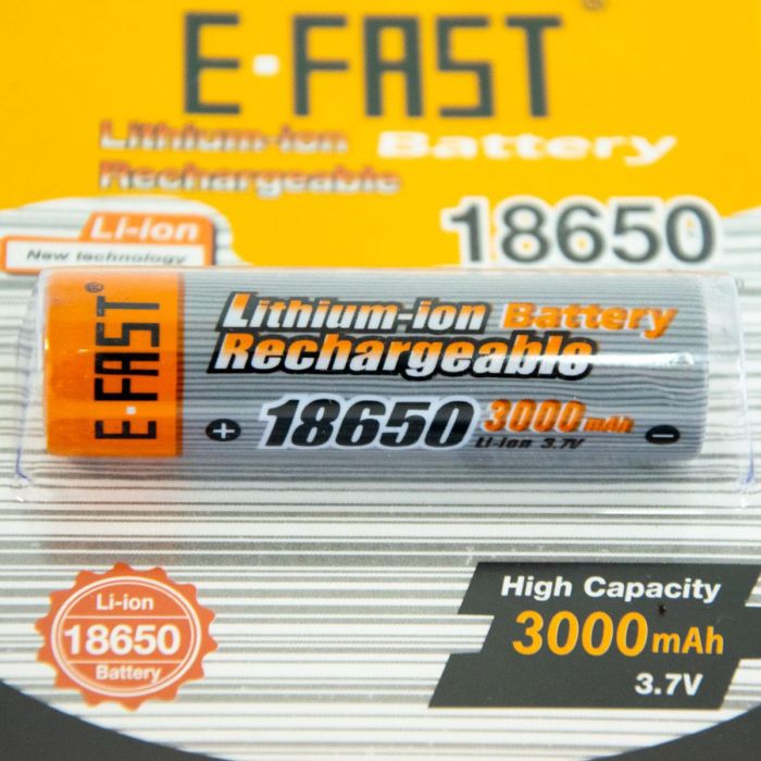 Акумулятор 18650 3.7V 3000mAh E-Fast літієві акумуляторні батареї 18650 1 шт. аккумуляторная батарейка