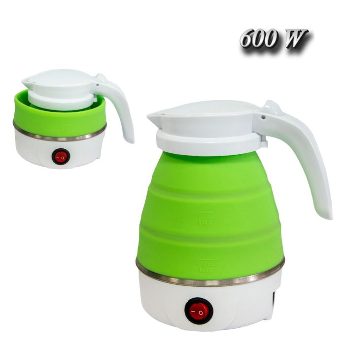 Маленький силіконовий чайник Marado MA-1613 600W 0.6 л Зелений електрочайник чайник складной силиконовый