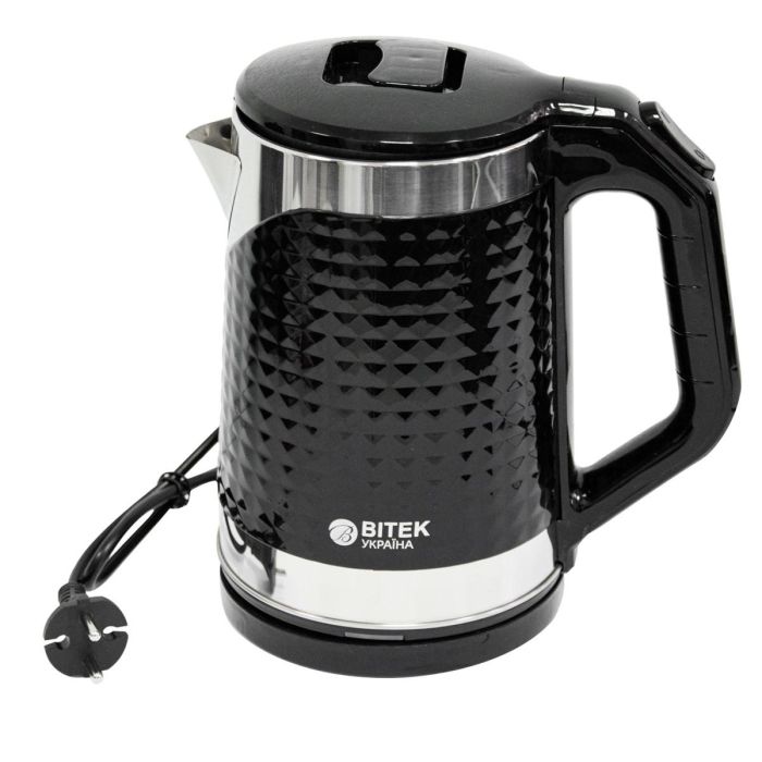 Електрочайник 2000W BITEK BT-3118 Чорний глянцевий електричний чайник 2.2л чайник электрический