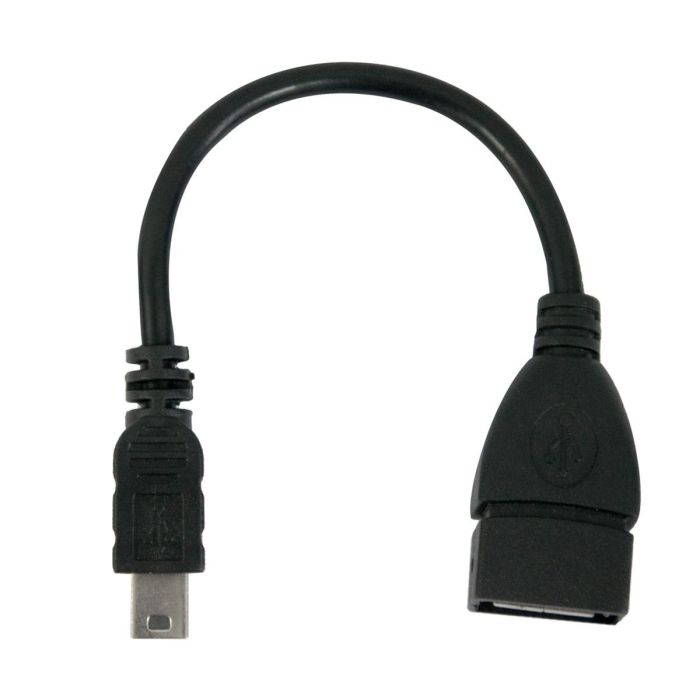 OTG перехідник USB - MiniUSB тип-B Чорний вiд кабель-перехідник з Міні ЮСБ на ЮСБ 10см OTG переходник