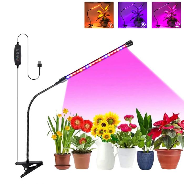 Фітолампа для рослин LED Plant Grow Light 18W лампа для рослин гнучка зі зміною кольору фітосвітильник