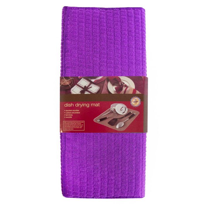 Килимок для посуду 38х50см Dish drying mat Фіолетовий підстилка під посуду текстильна коврик для сушки