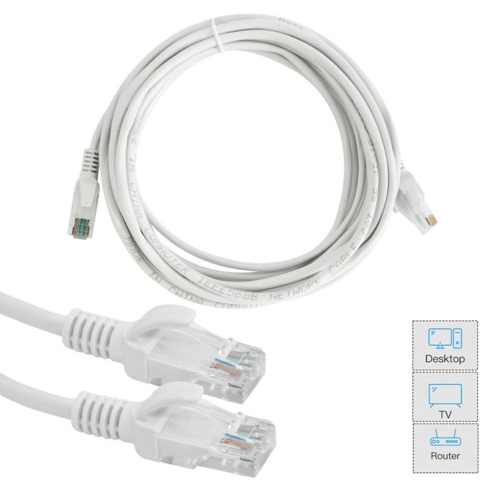 Кабель для інтернету Cat 5E HX Білий патч корд 4.5м - LAN кабель до інтернету RJ45 кабель для интернета